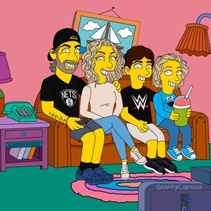 Presente de dia dos pais dos Simpsons, retrato dos Simpsons, retrato dos Simpsons, desenho animado de família, retrato de casal, retrato de desenho animado de família, presente de namorado