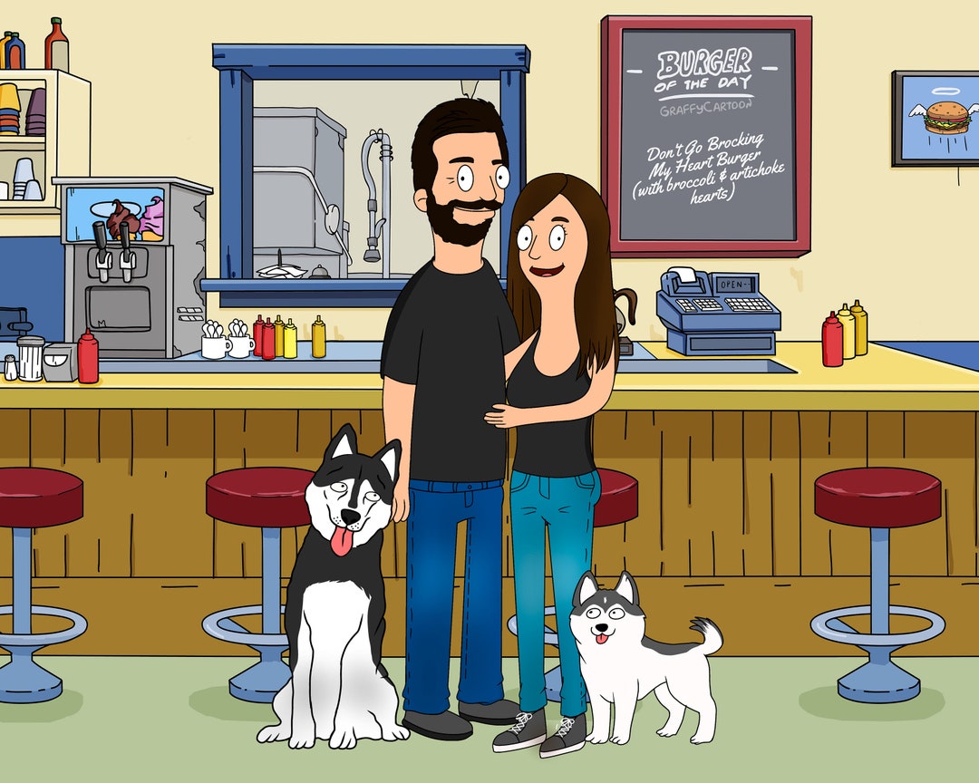 SALE! Personalized Bobs Burgers Custom Portrait -birthday Fathers Gifts ...