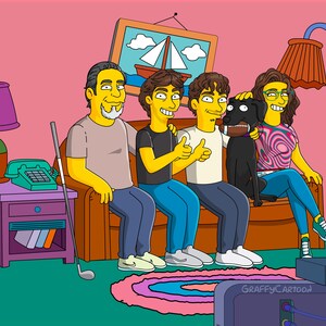 Custom Simpsons family portrait  custom Simpsons couple portrait, custom Simpsons couch, Simpsons gift for him her Simpsons gift for fathers