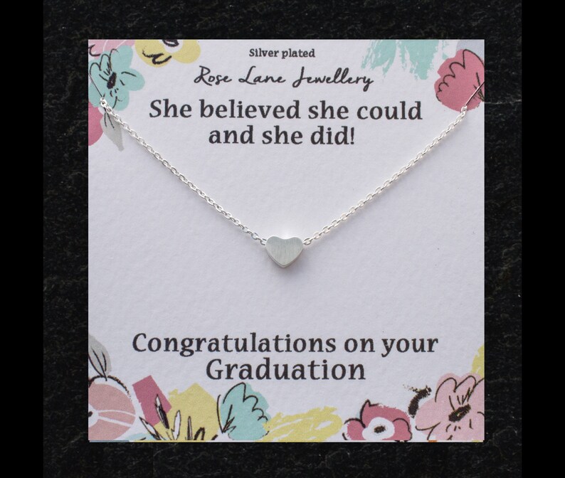 So proud of you heart necklace Graduation gift Congratulations graduation silver plated charm necklace,Graduation necklace