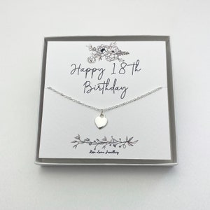 18th Birthday necklace, Sterling silver, 18ct gold, Birthstone, 18th heart charm necklace, Special 18th necklace, 18th birthday gift