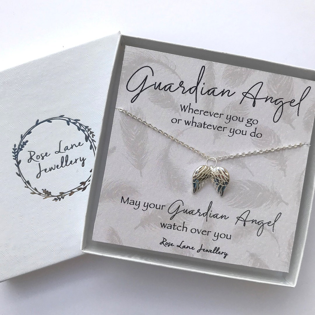 Guardian Angel Wings Sterling Silver Necklace: Protection  display picture 1