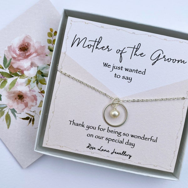 Mother of the groom pearl necklace,Silver and pearl or gold and pearl,stirling silver 925,Mother of the groom wedding thank you gift