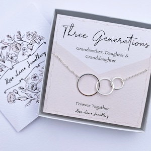 Three generations special necklace,Silver linked necklace,Mothers day necklace, necklace for Nana necklace,Grandmother, Mother, Daughter