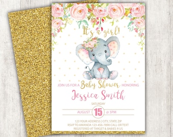 baby shower invitation girl etsy