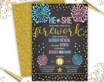 gender reveal invite etsy