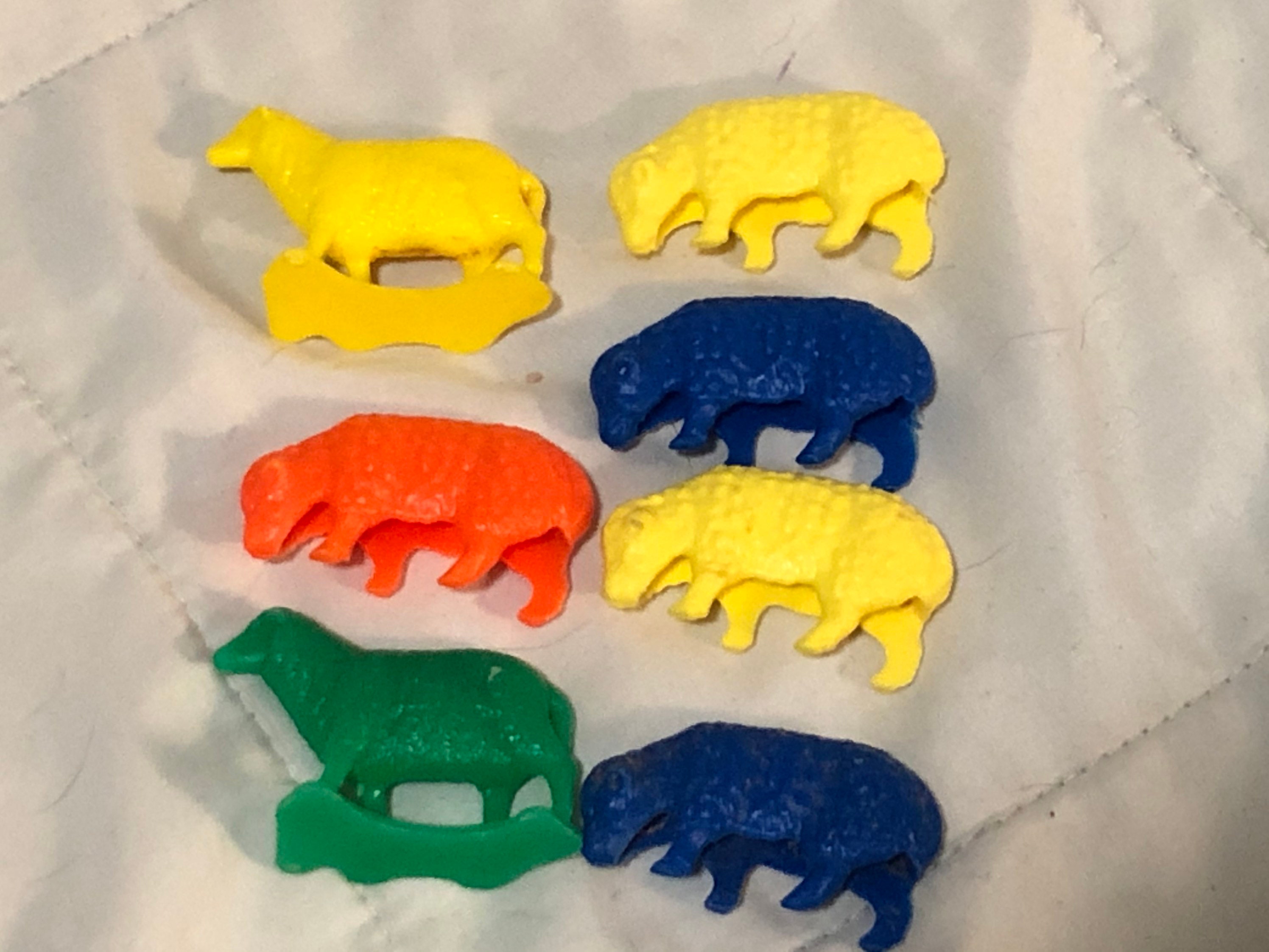 Primary Colored Miniature Plastic Animals Craft Supplies Etsy