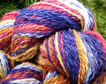 Colorful Handspun 2-ply Superwash Merino Yarn