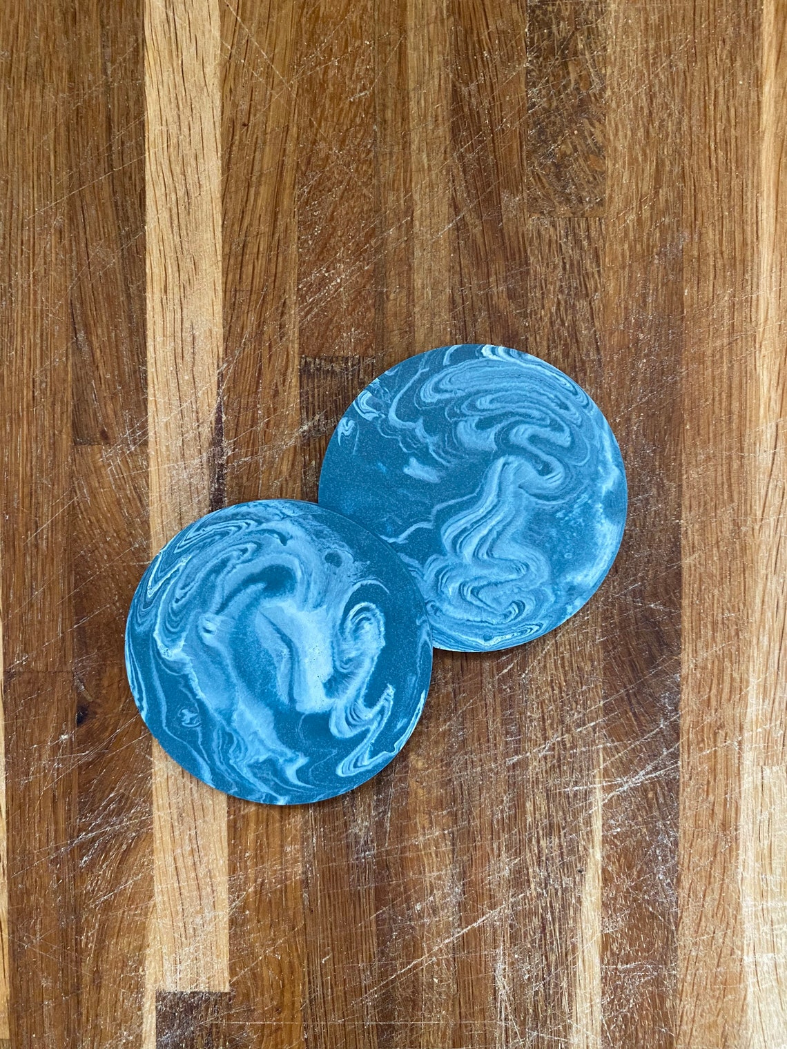 Blue Marble Jesmonite Coasters 2 Pack Etsy