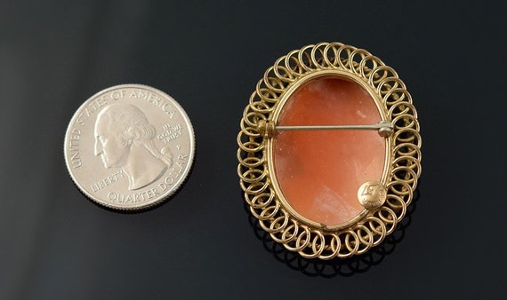 Lovely Gold Filled American Vintage Carved Cameo … - image 2