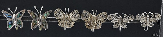 3 Pairs Vintage Sterling Silver Filigree and Abal… - image 1