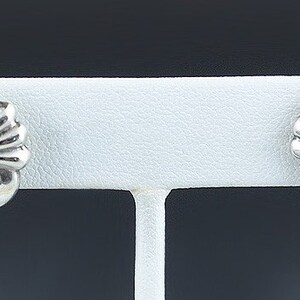 Vintage/Retro Sterling Silver Shell-Form Screw-Back Earrings, 1950s-60s