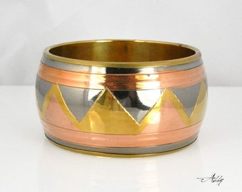 Indian Handmade Cool Mixed-Metal-Look Bangle Bracelet