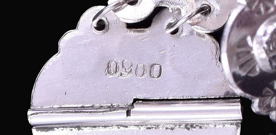 Dazzling 900 Purity Silver Link Bracelet w/ Anima… - image 7