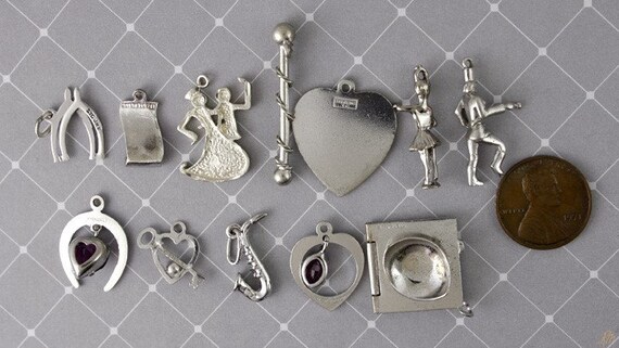 Sterling Silver Charms Saxophone Baton Sweet 16 C… - image 3