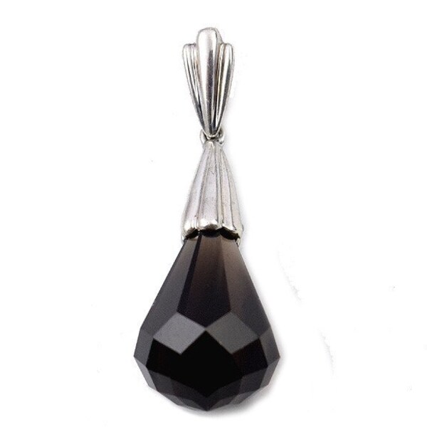 Dazzling Sterling Silver and Genuine Brown Topaz Faceted Gemstone Pendant