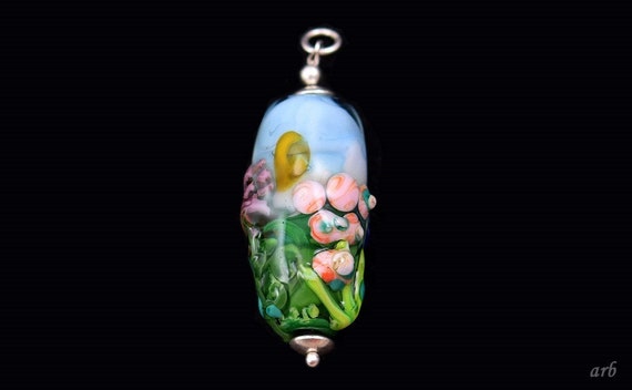 Breathtaking Modern Pendant of Handmade Glass w/ … - image 1