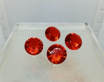 4 pcs red andara crystal diamond round cutting 2 cm