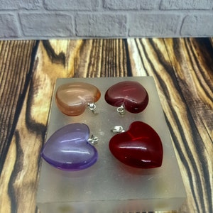 4 pcs Love hearts andara crystal pendant