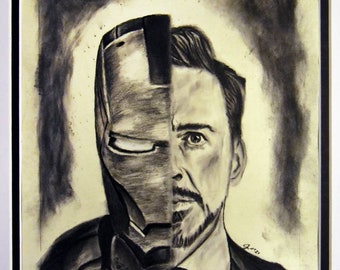 I am Iron Man - original charcoal!