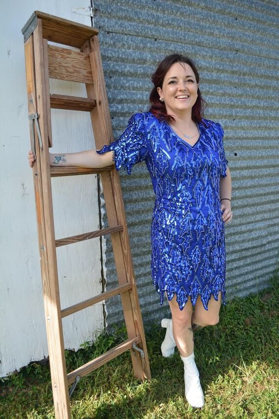 1980's sequin party dress