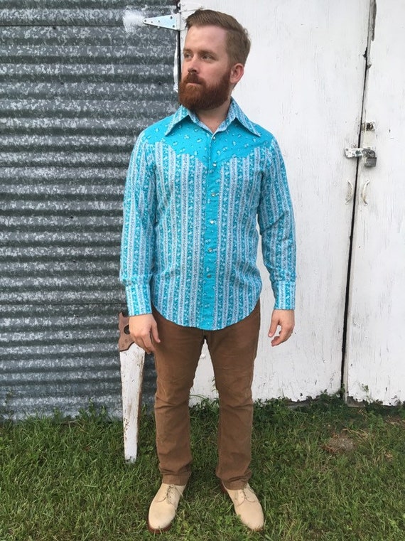70's Floral Button Up