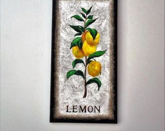 Hand Painted Lemons Botanical