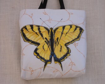 Yellow And Black Butterfly Hand Painted Size 18 in. High x 18in.Wide x 3 in. Bottom Width