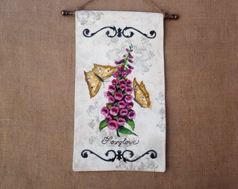 Hand Painted Purple Foxglove Wall Hanging