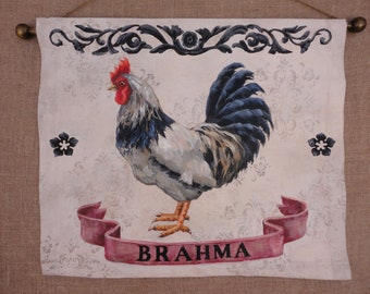 Hand Painted Vintage Brahma Chicken