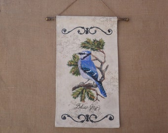 Hand Painted Blue Jay Wall Hanging