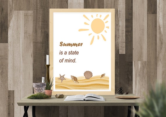 Summer Is A State Of Mind Motivational Wall Art Summer Is A State Of Mind Motivational Wall Art