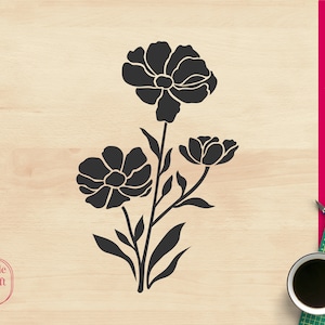 Fleurs Silhouette Svg, Florals Silhouette Svg, Flower Bouquets Svg, Silhouette Cutting Files, Silhouette Clipart,