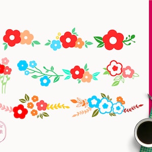 Fleurs mignonnes Svg, Florals Svg, Fleurs Bouquets Svg, Fleurs Fichiers de coupe, Silhouette Cutting Files, Fleurs Clipart