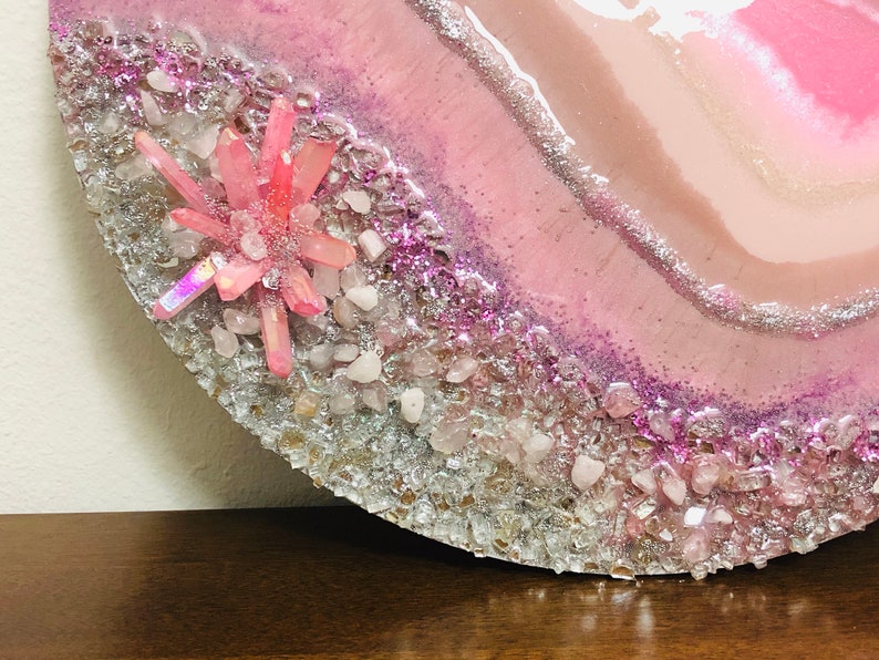 Pink resin painting abstract resin painting resin art epoxy Etsy