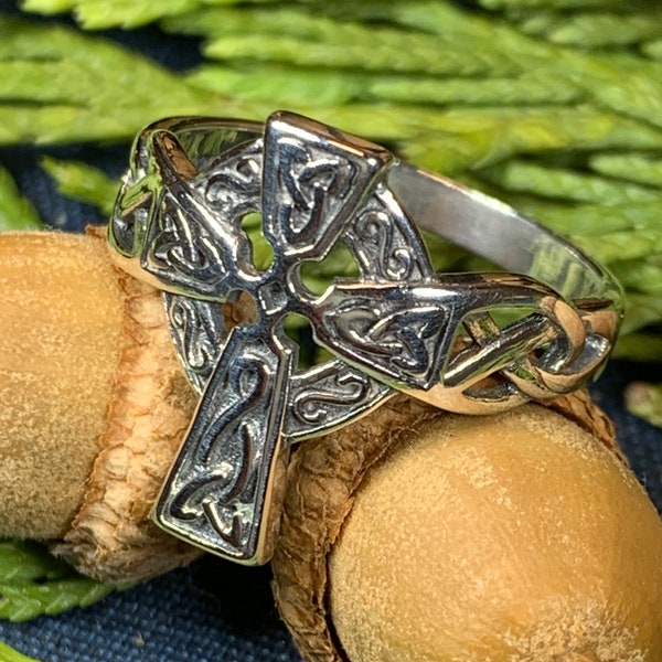 Celtic Cross Ring, Celtic Jewelry, Irish Jewelry, Cross Jewelry, Irish Ring, Scotland Gift, Anniversary Gift, Religious Jewelry