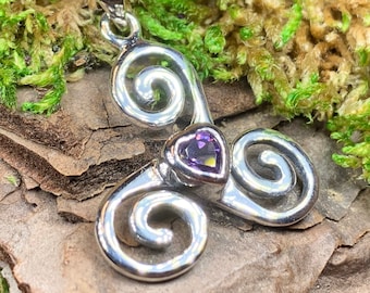 Celtic Spiral Necklace, Celtic Jewelry, Irish Jewelry, Ireland Gift, Friend Gift, Scotland Jewelry, Triple Spiral Jewelry, Pagan Jewelry