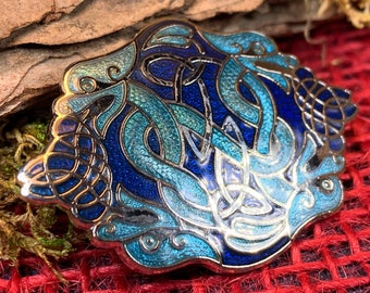 Celtic Dragon Brooch, Dragon Jewelry, Celtic Pin, Lapel Pin, Ireland Gift, Celtic Brooch, Enamel Jewelry Gift, Scottish Pin, Pagan Brooch