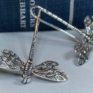 Dragonfly Drop Earrings, Sterling Silver Dragonfly Earrings, Outlander Jewelry, Dragonfly Jewelry, Nature Jewelry, Mom Gift, Friendship Gift