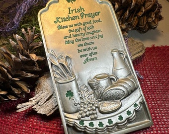 Irish Blessing Wall Art, Ireland Gift, Kitchen Wall Plaque, New Home Gift, Chef Gift, Wedding Gift, Irish Kitchen Decor, Religious Prayer