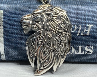 Celtic Lion Necklace, Celtic Jewelry, Irish Jewelry, Lion Jewelry, Animal Jewelry, Celtic Knot Jewelry, Scotland Jewelry, Norse Jewelry