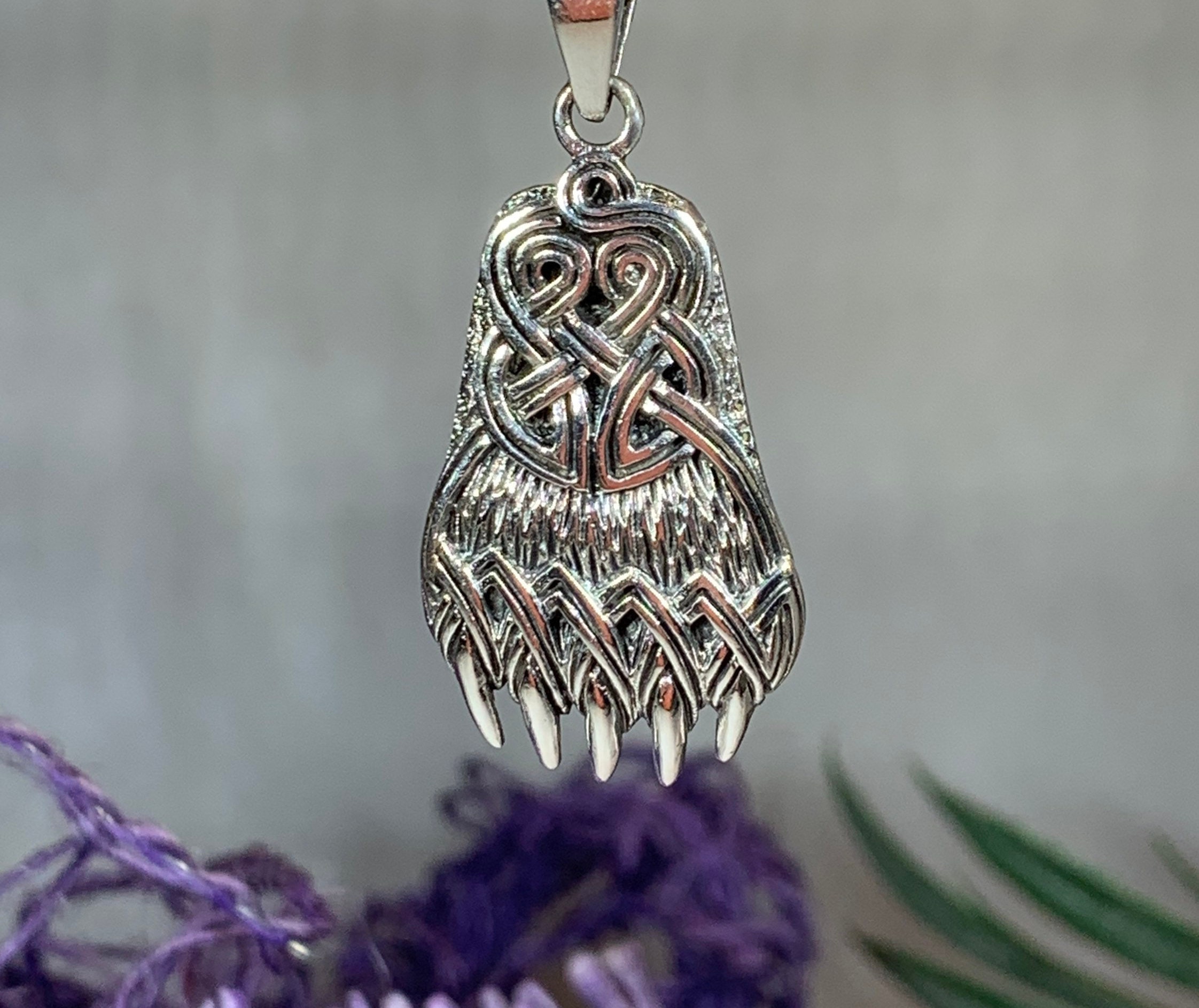 Bear Claw Necklace, Bear Jewelry, Celtic Jewelry, Animal