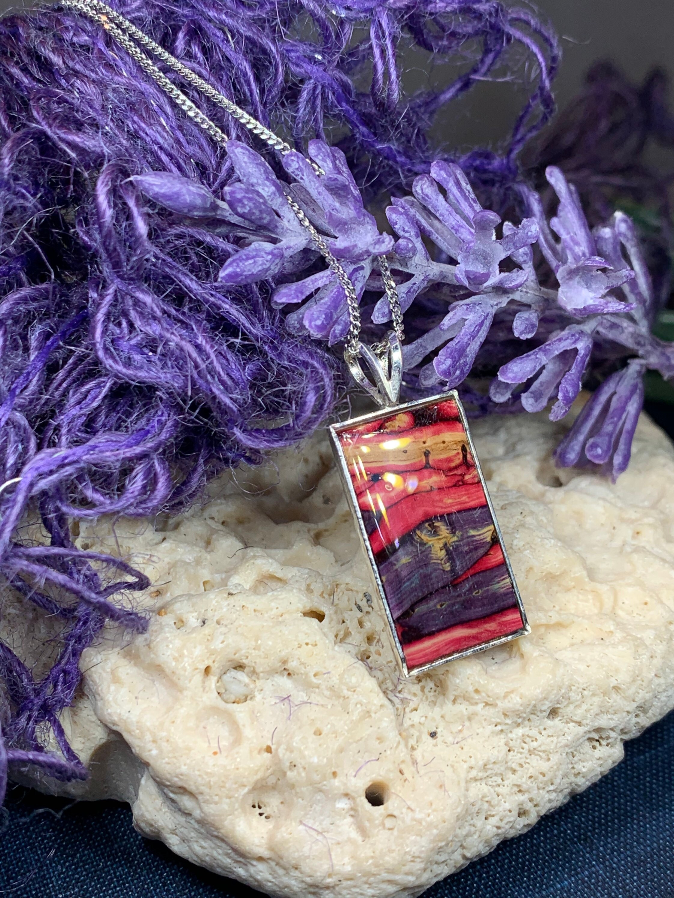 Scottish Highland Necklace, Heather Gem, Scotland Jewelry, Gift for Mom