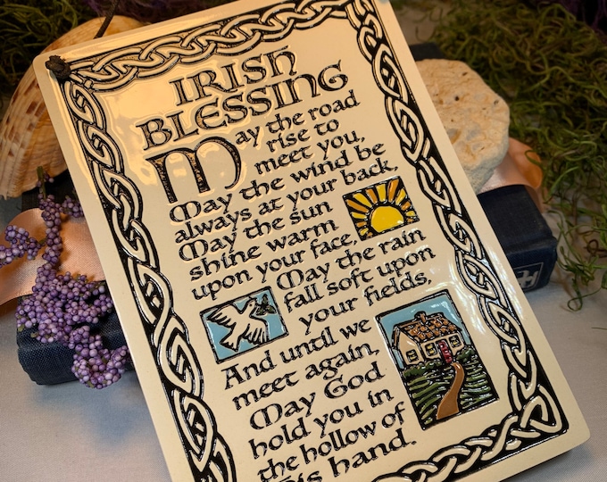 Irish Blessing Wall Art, Ireland Gift, Ceramic Wall Plaque, New Home