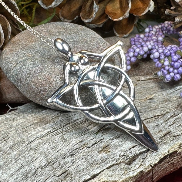 Goddess Necklace, Trinity Knot Pendant, Celtic Jewelry, Danu Pendant, Anniversary Gift, Wiccan Jewelry, Pagan Jewelry, Triquetra Jewelry