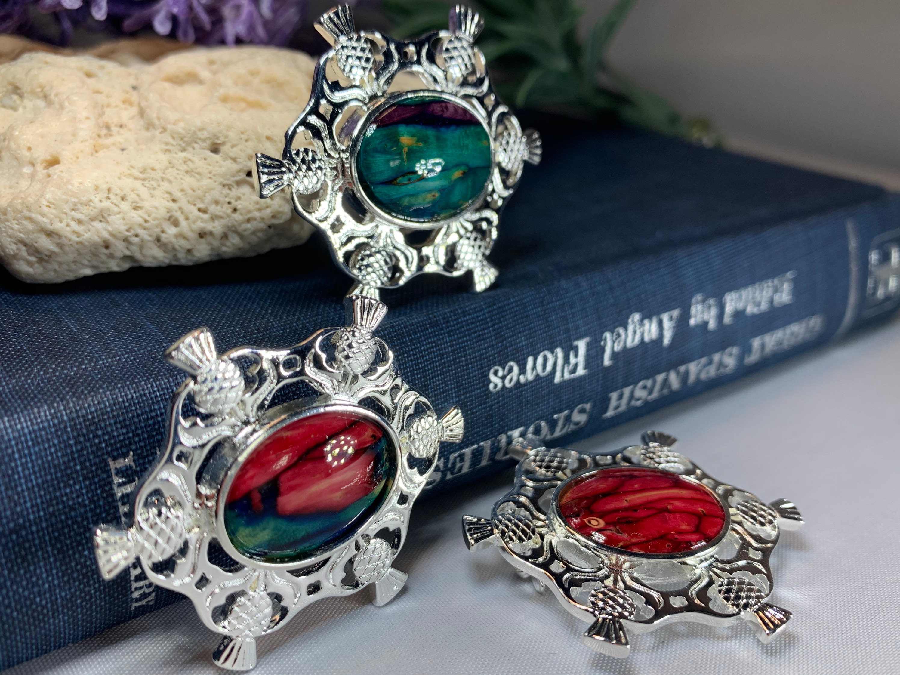 Thistle Brooch, Scotland Jewelry, Outlander Jewelry, Nature Jewelry