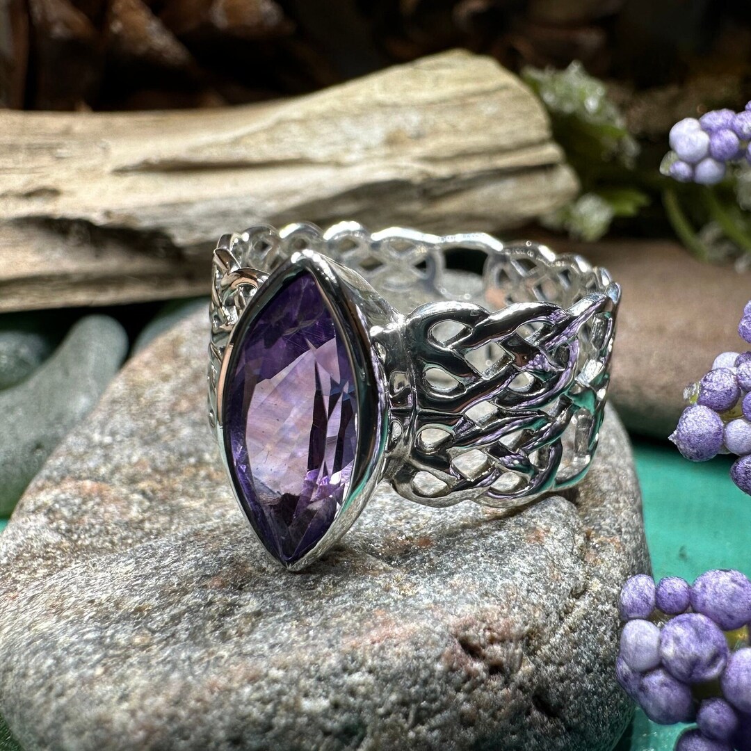 Celtic Knot Ring, Celtic Jewelry, Irish Jewelry, Amethyst Ring, Ireland ...