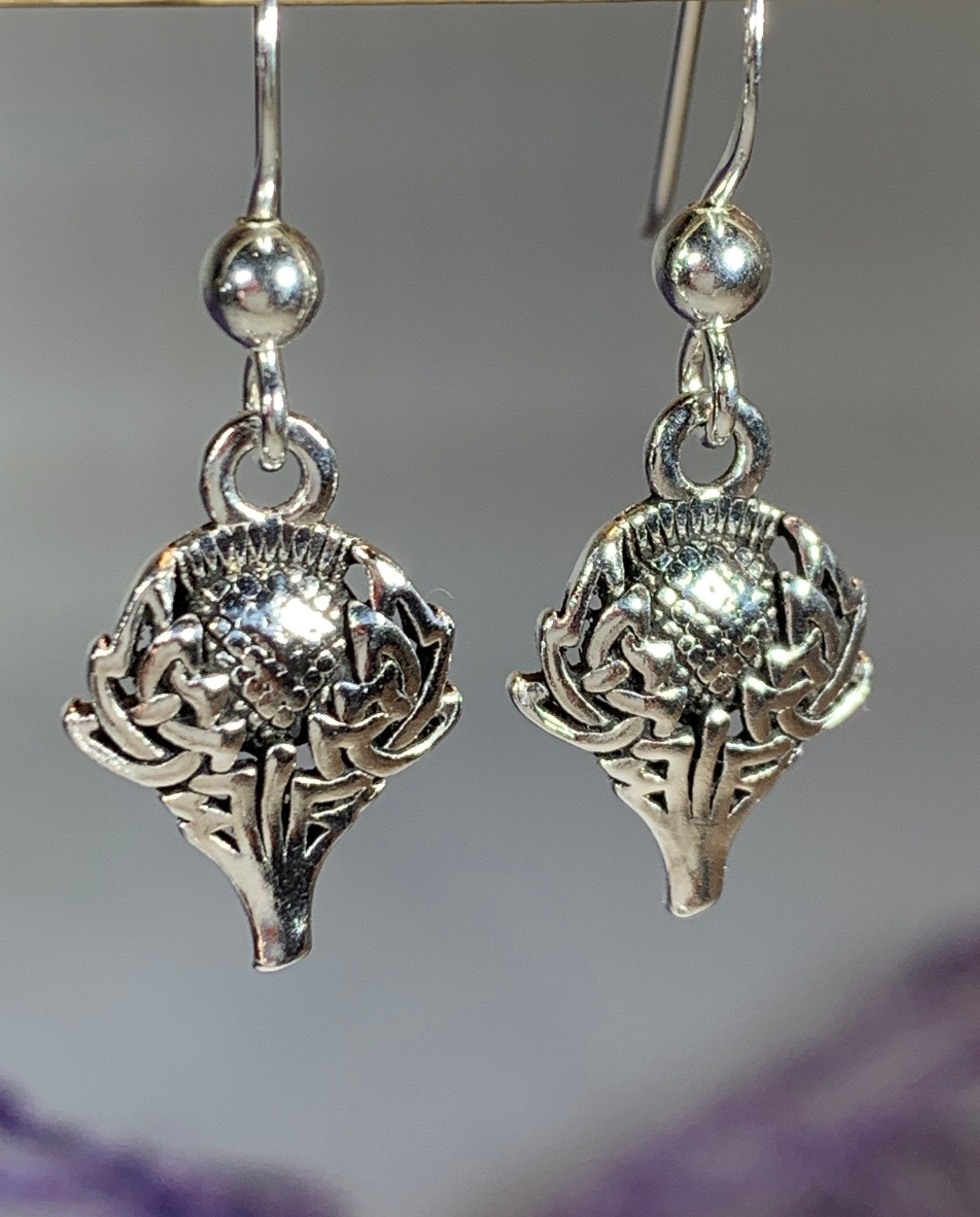 Thistle Earrings, Celtic Jewelry, Scotland Jewelry, Outlander Jewelry