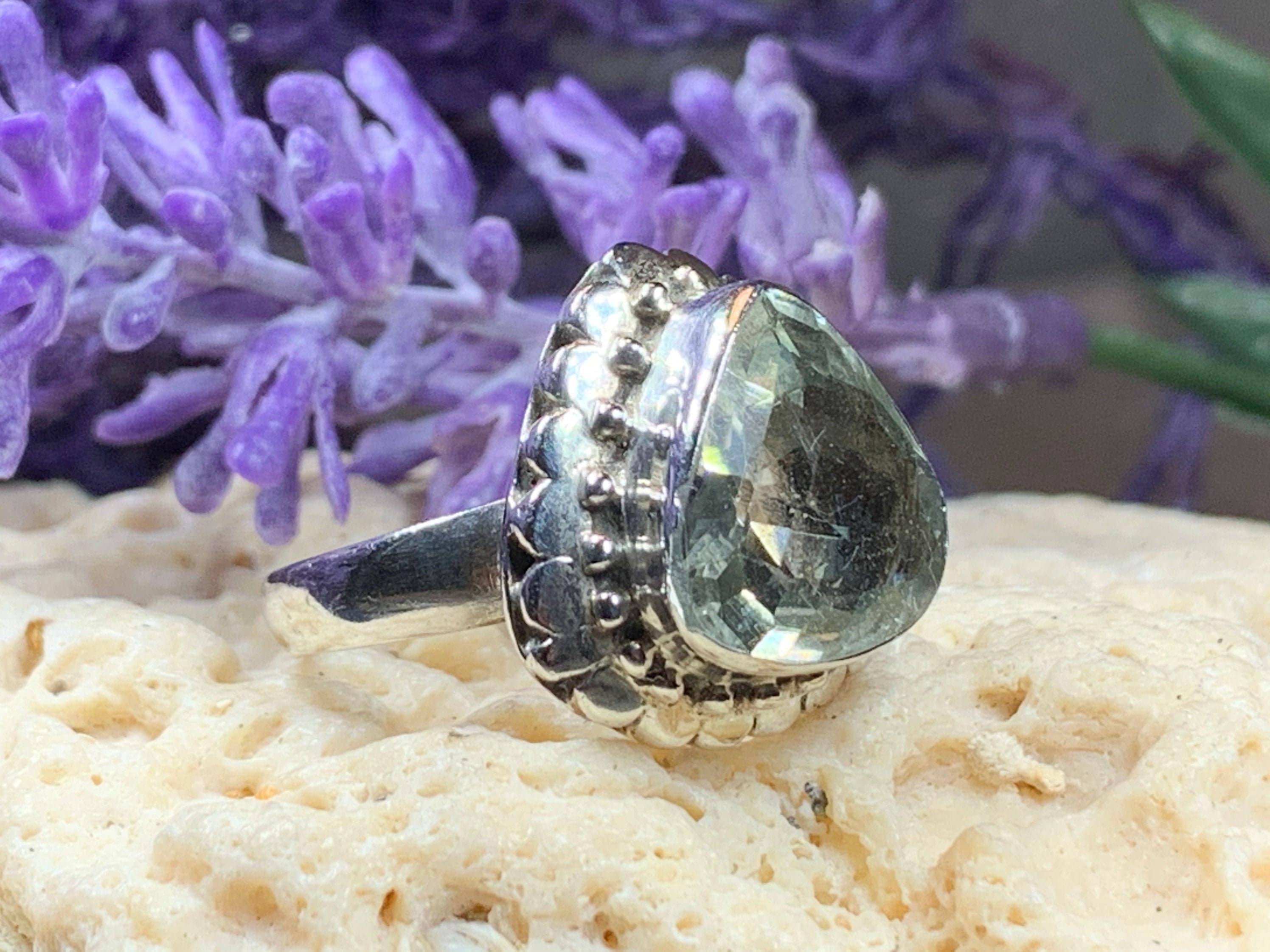 Celtic Queen Ring, Celtic Jewelry, Irish Jewelry, Green Amethyst Ring, Irish Ring, Statement