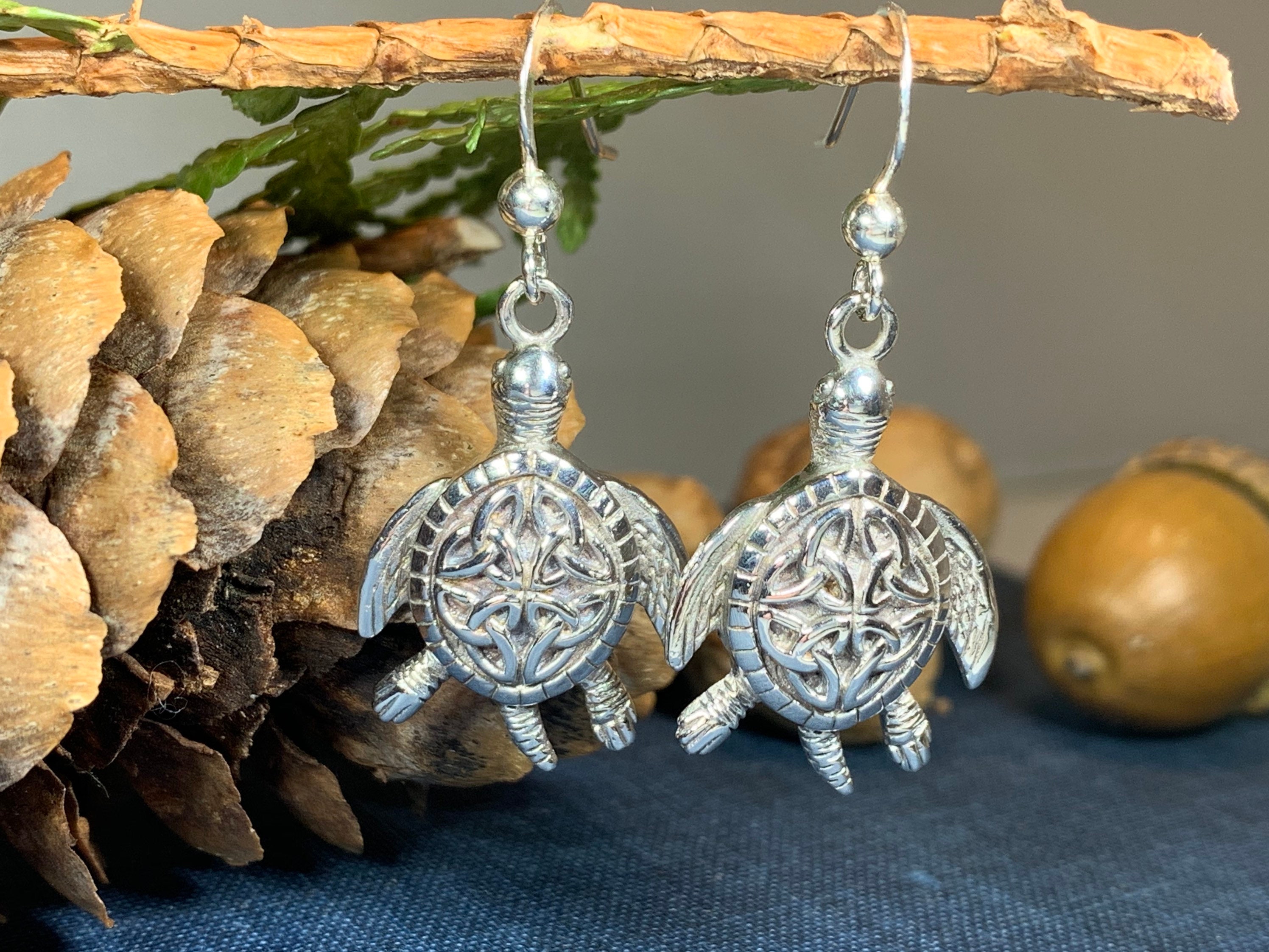 Celtic Turtle Earrings Celtic Jewelry Turtle Jewelry | Etsy